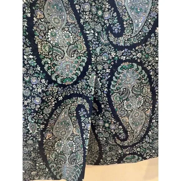 J Crew Paisley Blue Size 4 Knee Length Skirt Women's Pencil Skirt - Picture 6 of 7